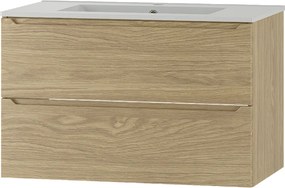 Zestaw do Łazienki 80cm Szafka z Umywalką  Dąb Olejowany Etna