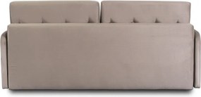 Sofa Rozkładana z Funkcją Spania VIVO Dwuosobowa Beżowa Glamour do Salonu