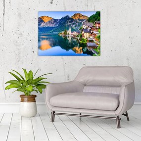Obraz na szkle - Wieś alpejska (70x50 cm)