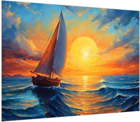 Obraz na szkle - Żaglówki (70x50 cm)