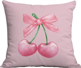 Poszewka na poduszkę CHERRIES 45x45 cm, różowa