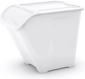 Biały plastikowy pojemnik z pokrywką 55x39x46 cm All In Box – KIS