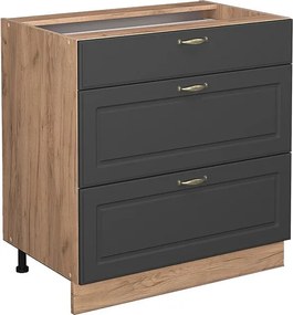 Szafka dolna do kuchni antracytowo-złoty 80x51.6x82 fame-line