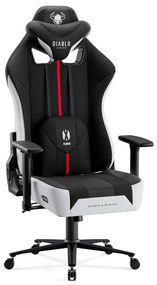 Materiałowy fotel gamingowy Diablo X-Player 2.0 Normal Size, biało-czarny