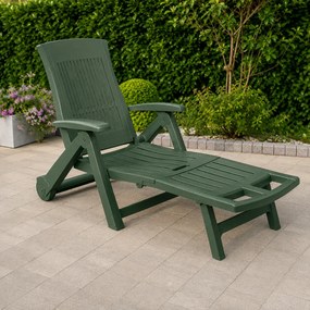 Leżak ogrodowy ZIRCONE, 72×195×101 cm, ciemnozielony I.P.A.E-Progarden