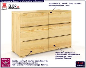 Komoda drewniana 6 szuflad Ventos 5S - Sosna