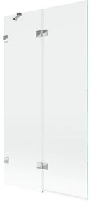 Mexen Lunar parawan nawannowy 2-skrzydłowy lewy 100 x 150 cm, transparent, chrom - 897-100-100-01-00-L
