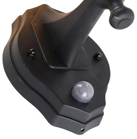 Zewnetrzna Klasyczna lampa ścienna zewnętrzna czarna z czujnikiem ruchu - New Haven klasyczny/Antyczny Oswietlenie zewnetrzne
