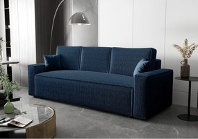 BEDANTE Sofa AMBRO Poso 05 z funkcją spania, ciemnoniebieski sofa z pojemnikiem, skrzynia na pościel, kanapa do salonu, kanapa, sofa, sofa z funkcją spania