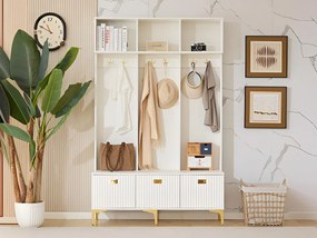 Nowoczesna szafa wejściowa - z wieszakiem na ubrania i miejscem na buty - Biała