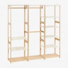 Deneb Bamboo 3-częściowa Otwarta Szafa Modułowa Z Półkami I Wieszakiem Na Ubrania Miel - Sklum
