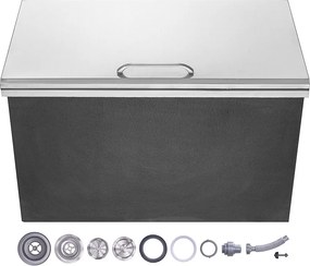 Kubeł na Lód SucceBuy 78,37 L 61x51x38 cm, Chłodnia Drop-in z Stali Nieżelaznej, z Pokrywką na Skrzydle, do Kuchni Zewnętrznej
