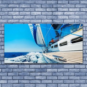 Obraz canvas Samotna Łódź na Falach