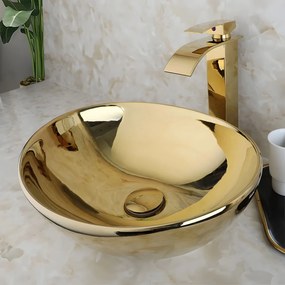 Umywalka nablatowa Rea Sofia Gold