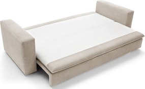 Waniliowa sztruksowa kanapa z pojemnikiem N6-E60