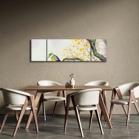 Obraz - Akwarelowy ptaszek na drzewie (170x50 cm)