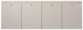 Komoda wisząca Lorini 200 cm czterodrzwiowa - kaszmir / złote uchwyty