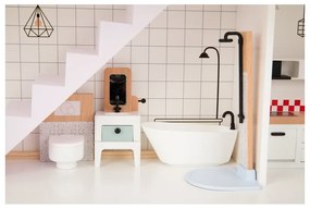 Tooky toy duży drewniany domek dla lalek + figurki fsc