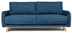 Niebieska sztruksowa rozkładana sofa 218 cm Tori – Bonami Selection