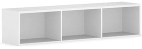 Biblioteka INTEGRO z półkami, niższa, 465 x 1750 x 400 mm, 3 półki, biały