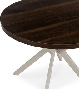 Stół Okrągły Rozkładany LUKAS 100-250 cm Orzech/Kaszmir Nowoczesny