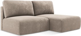 Otwarty Prawy narożnik z funkcją spania - z tkaniny szenilowej - ciemny beż - KONA