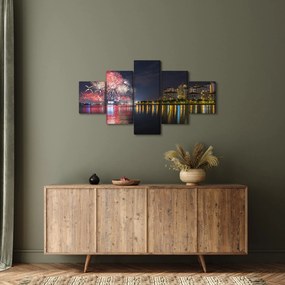 Obraz fajerwerków w Singapurze (125x70 cm)
