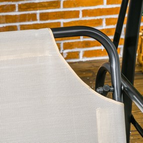 Outsunny Huśtawka ogrodowa z funkcją leżanki, 3-osobowa, Metal+Poliester, 200 x 125 x 170 cm, Biała