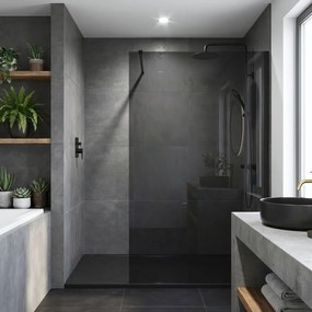 Kabina prysznicowa Walk-In Rea Flexi Grey / Black 140