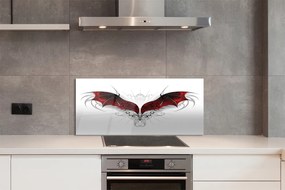 Szkło do Kuchni na Ścianę Rozpięte Skrzydła Smoka
