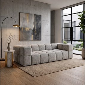RUBI – sofa 3-osobowa z funkcją spania 150x202 cm, tkanina Anthology 15 jasnoszara