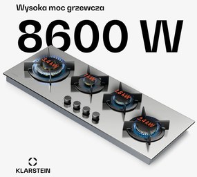 Klarstein Goldflame 4 Slim płyta gazowa, 4 palniki, gaz płynny lub ziemny