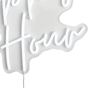 Neonowa lampa ścienna biała z LED - Happy Hour