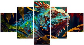 Obraz - Kolorowa iguana (125x70 cm)