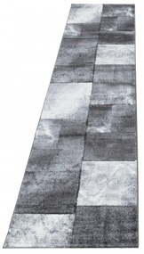Dywan nowoczesny Hawaii Kwadraty szary 80 cm x 300 cm