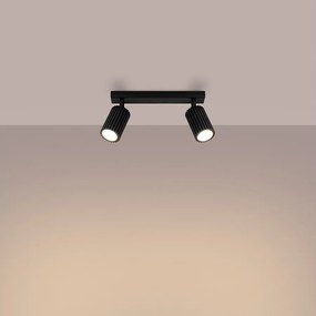 Lampa sufitowa minimalistyczny Gloow, aluminium - 2 źródło światła 3000K - L.30 x H.16.5 cm - czarny