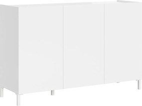 Komoda 3-drzwiowa Solaria 130x40x84 cm, biały połysk