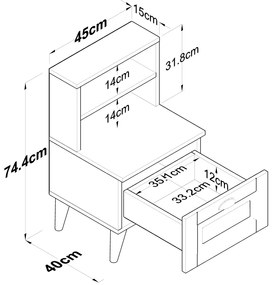 Stolik nocny BD Walnut