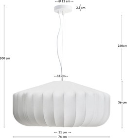 Biała lampa sufitowa z tekstylnym kloszem ø 76 cm Somar – Kave Home