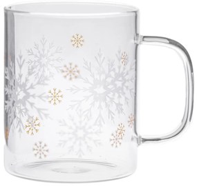 Szklany kubek ze świątecznym motywem 410 ml Frosty Flakes – Dakls