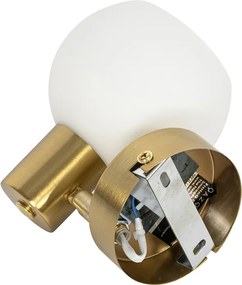 Reflektor art deco złoty z opalowym szkłem regulowany - Anouk