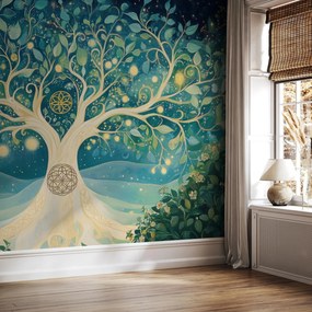 Fototapeta - Magiczne drzewo ze spiralami (196x136 cm)