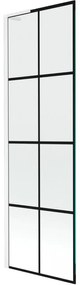 Mexen Next L parawan nawannowy 1-skrzydłowy 60 x 150 cm, czarna kratka, biały - 895-060-000-03-77-20