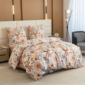 PrzytulneMieszkanie.pl PrzytulneMieszkanie.pl Pościel z mikrofibry FLORAL RIBBON kremowa Rozmiar pościeli: 70 x 90 cm | 140 x 220 cm