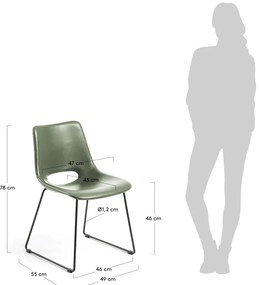 Zielone krzesło do jadalni Kave Home Zahara