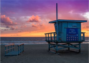 Obraz na szkle z plaży Santa Monica (70x50 cm)