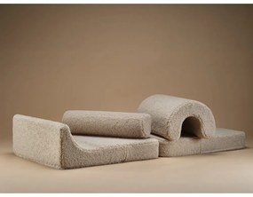 Jasnobrązowy fotel dziecięcy z materiału bouclé Flipster – Wigiwama