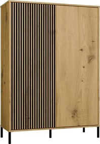 Nowoczesna komoda z lamelami na nóżkach dąb artisan T3-A09