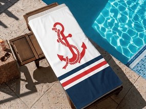 Rychloschnący XXL ręcznik plażowy CAPTAIN biały 150 x 210 cm, 100% mikrofibra