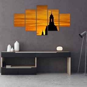 Obraz kościoła o zachodzie słońca (125x70 cm)